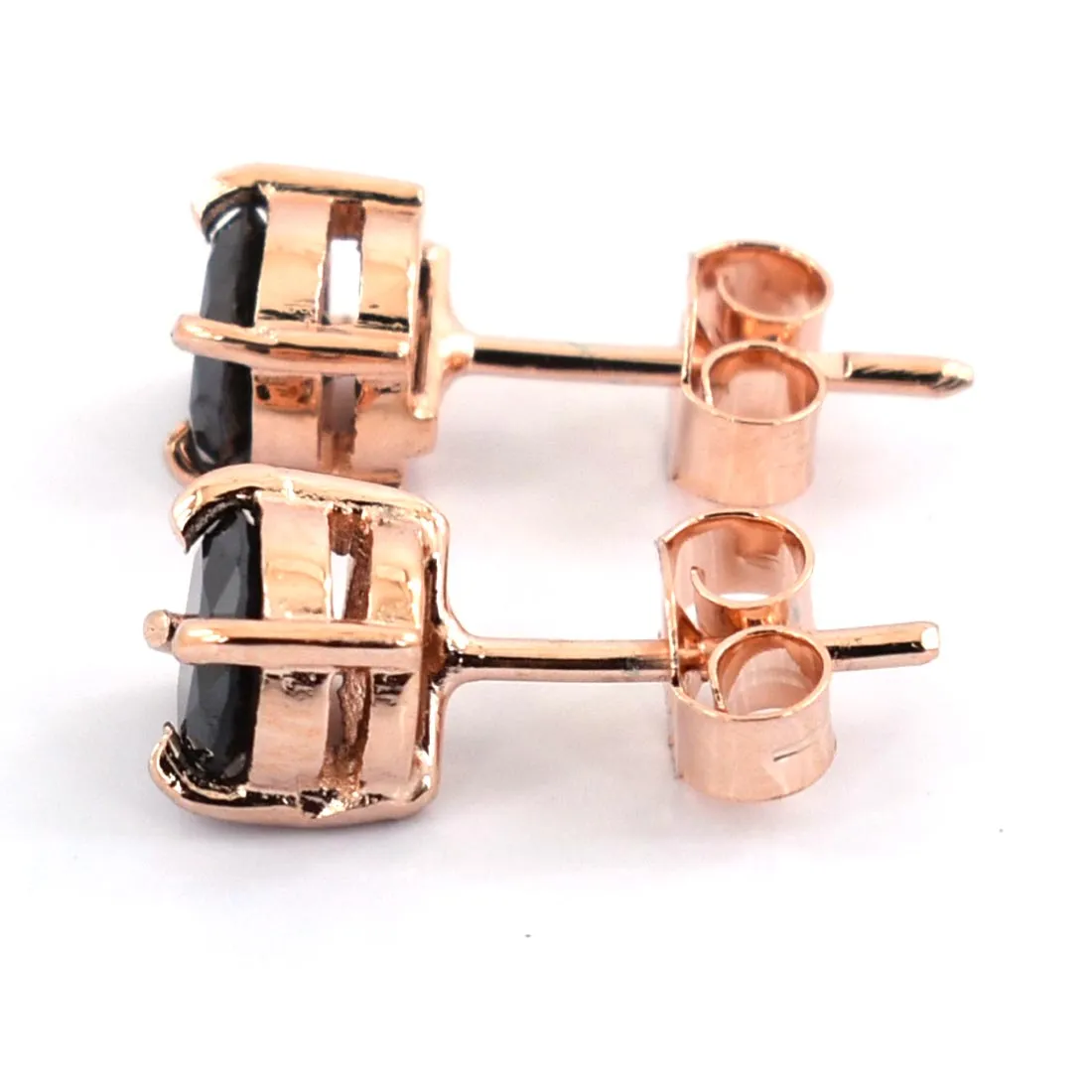 2.50 Ct AAA Certified Black Diamond Solitaire Studs in 925 Silver, Great Luster & Amazing Look