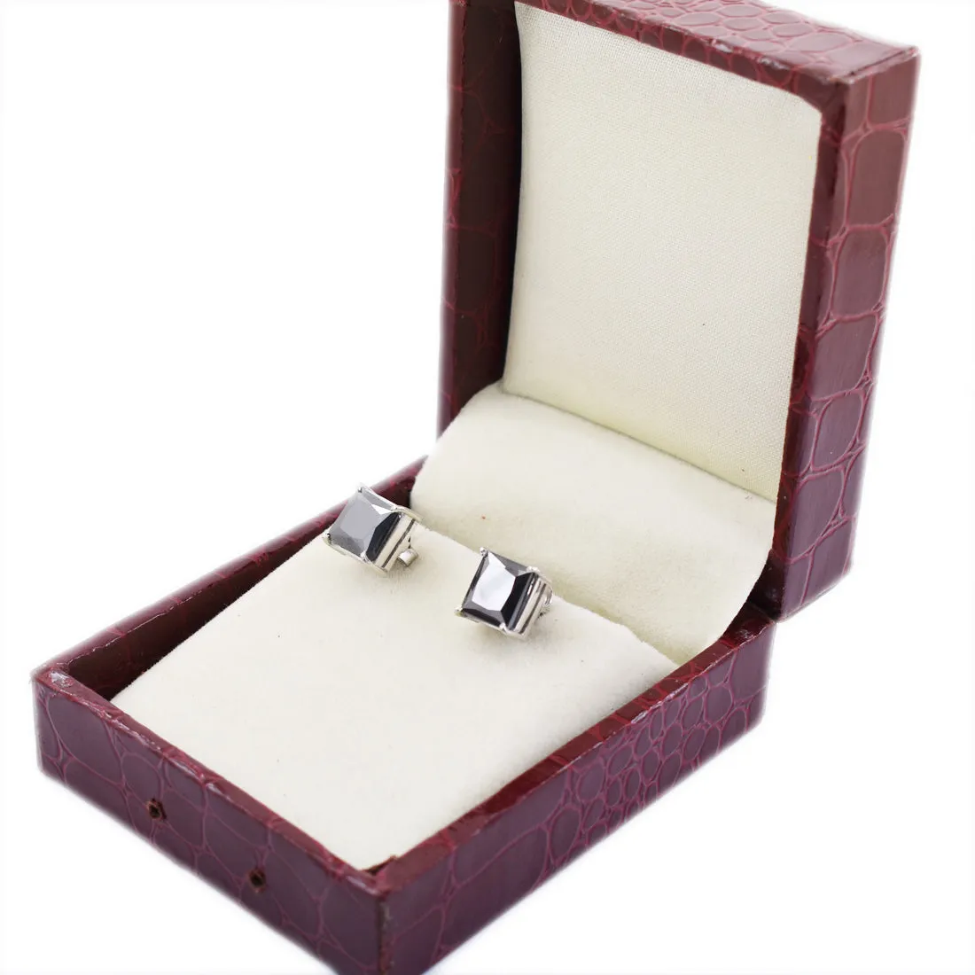 2.50 Ct AAA Certified Princess Cut Black Diamond Solitaire Studs in 925 Silver, Ideal Gift for Anniversary,Birthday