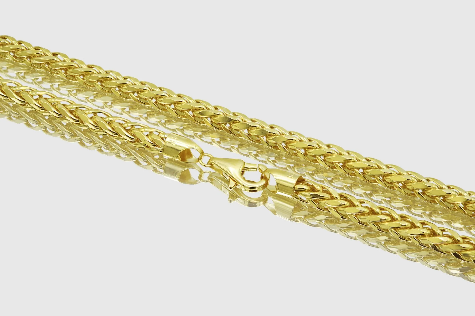 2.5mm - 5.5mm Wheat Chain Necklace - 10k Yellow Gold