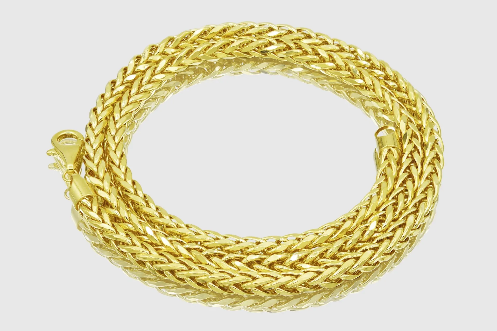2.5mm - 5.5mm Wheat Chain Necklace - 10k Yellow Gold