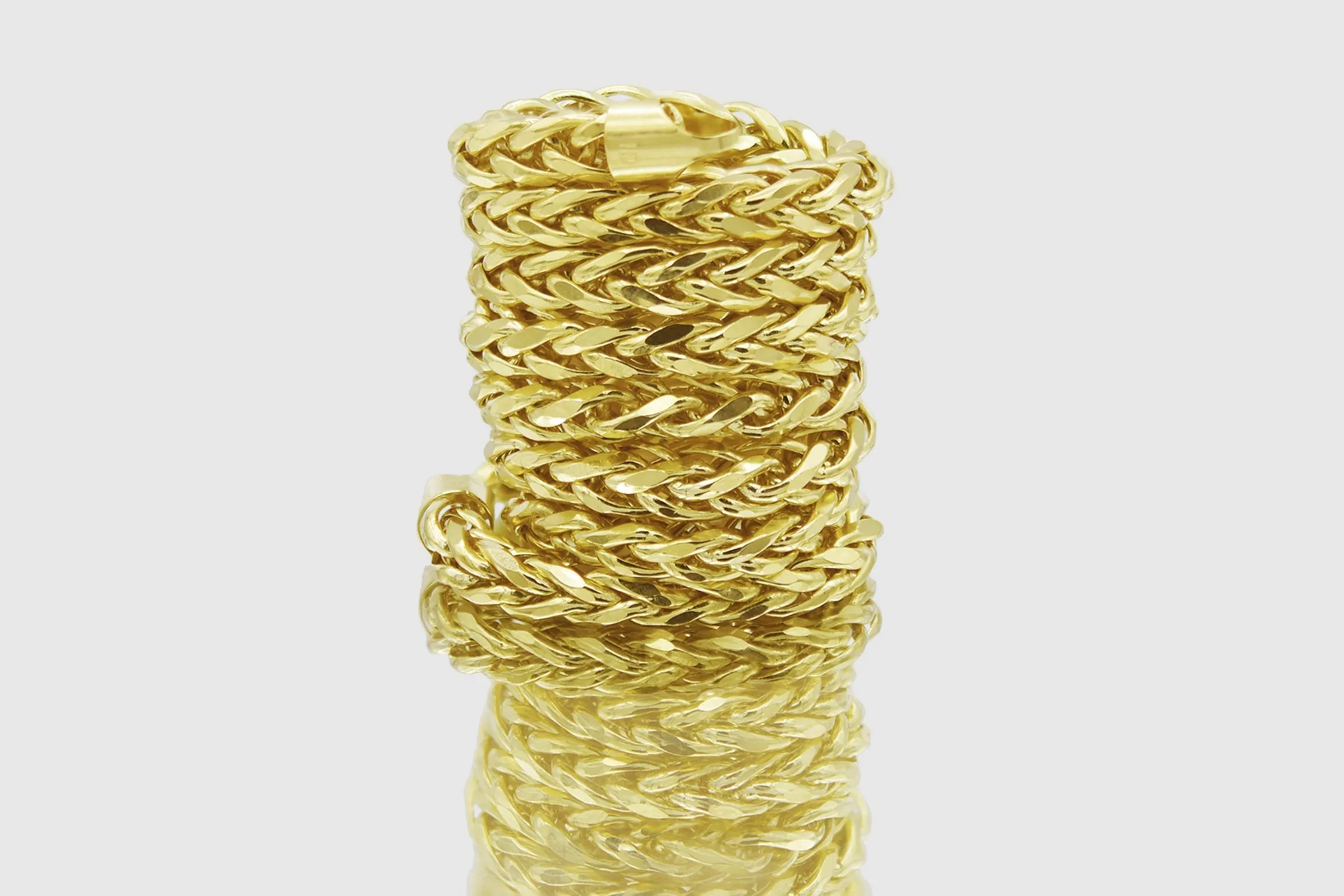2.5mm - 5.5mm Wheat Chain Necklace - 10k Yellow Gold
