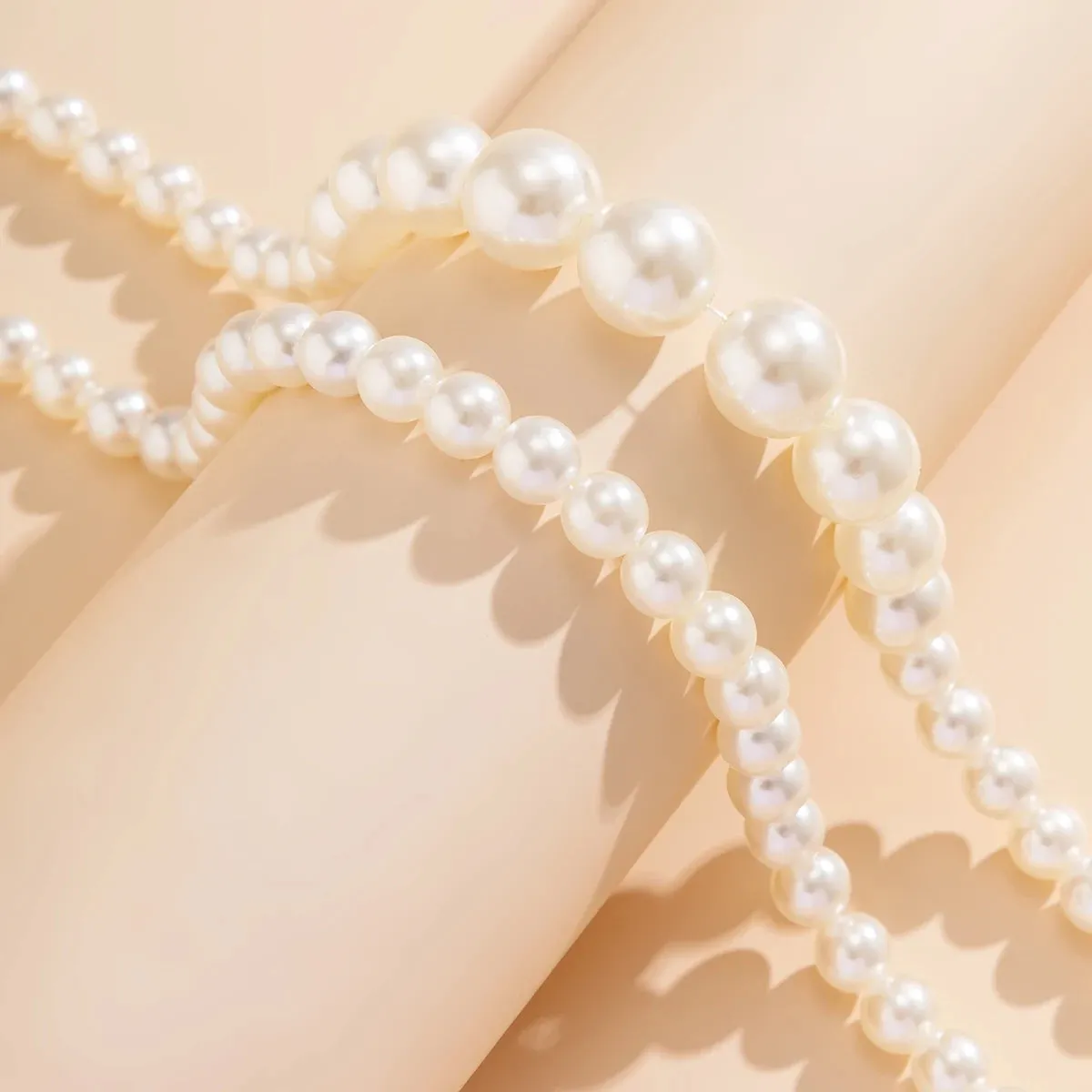 2pcs/set Imitation Pearl Beaded Choker Necklaces Collar Wedding Bridal Party Jewelry Gift