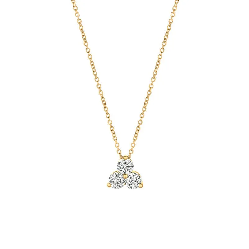3 DIAMOND NECKLACE 14K GOLD (0.5 CTW)