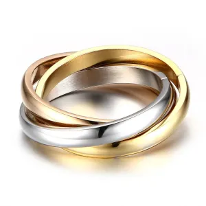 3 Rounds Love Ring Sets Women Stainless Steel Wedding Engagement Female Finger Jewelry