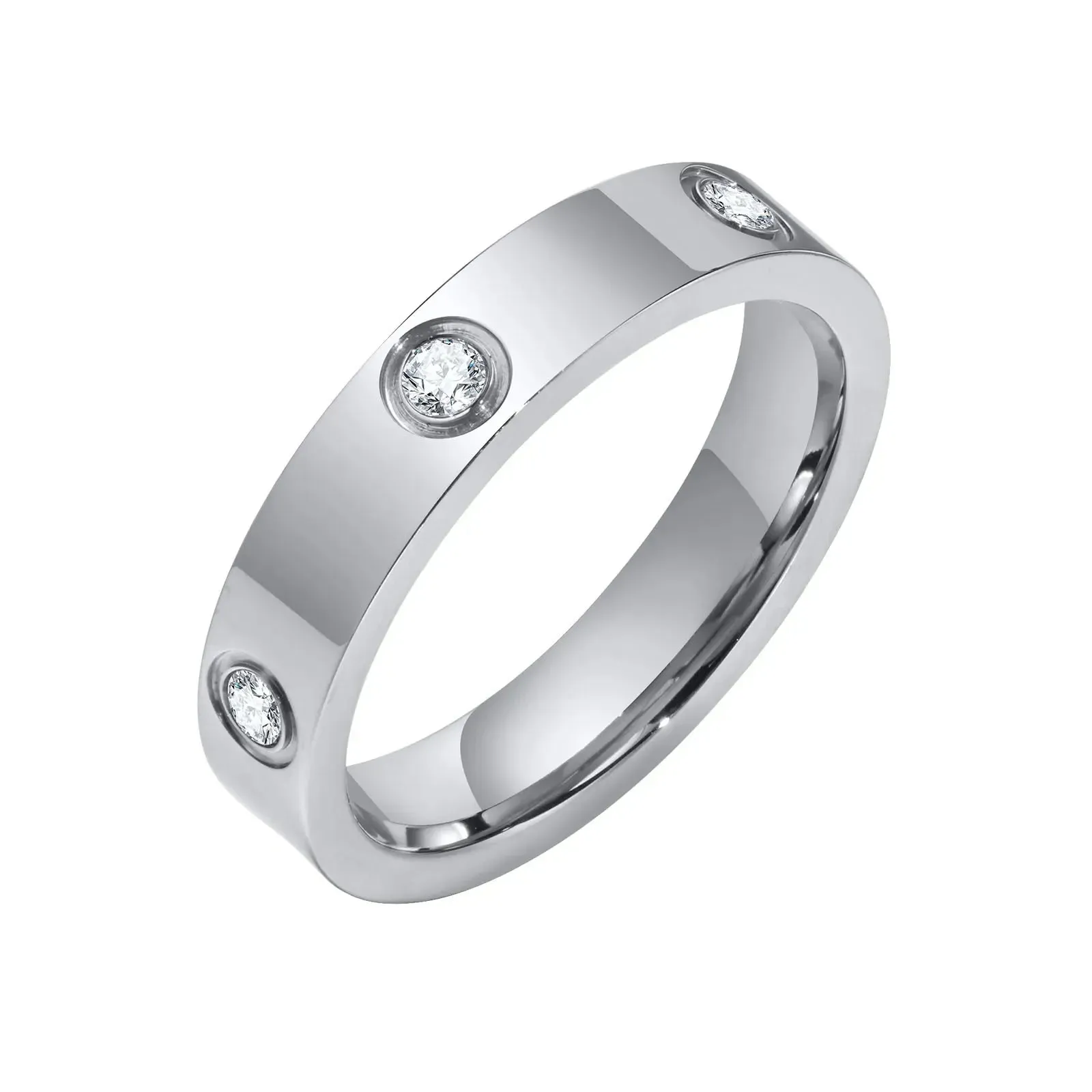 3 Rounds Love Ring Sets Women Stainless Steel Wedding Engagement Female Finger Jewelry