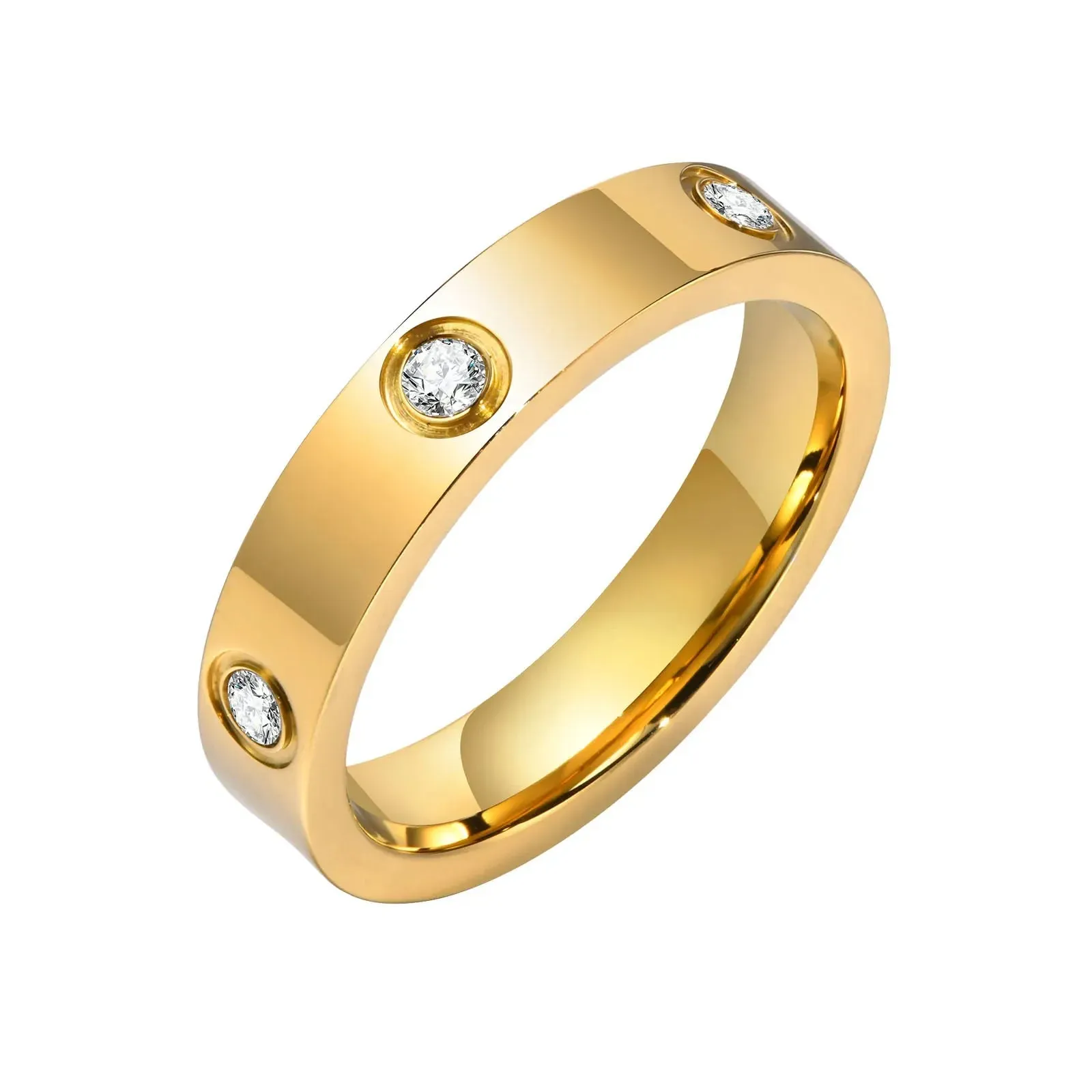 3 Rounds Love Ring Sets Women Stainless Steel Wedding Engagement Female Finger Jewelry