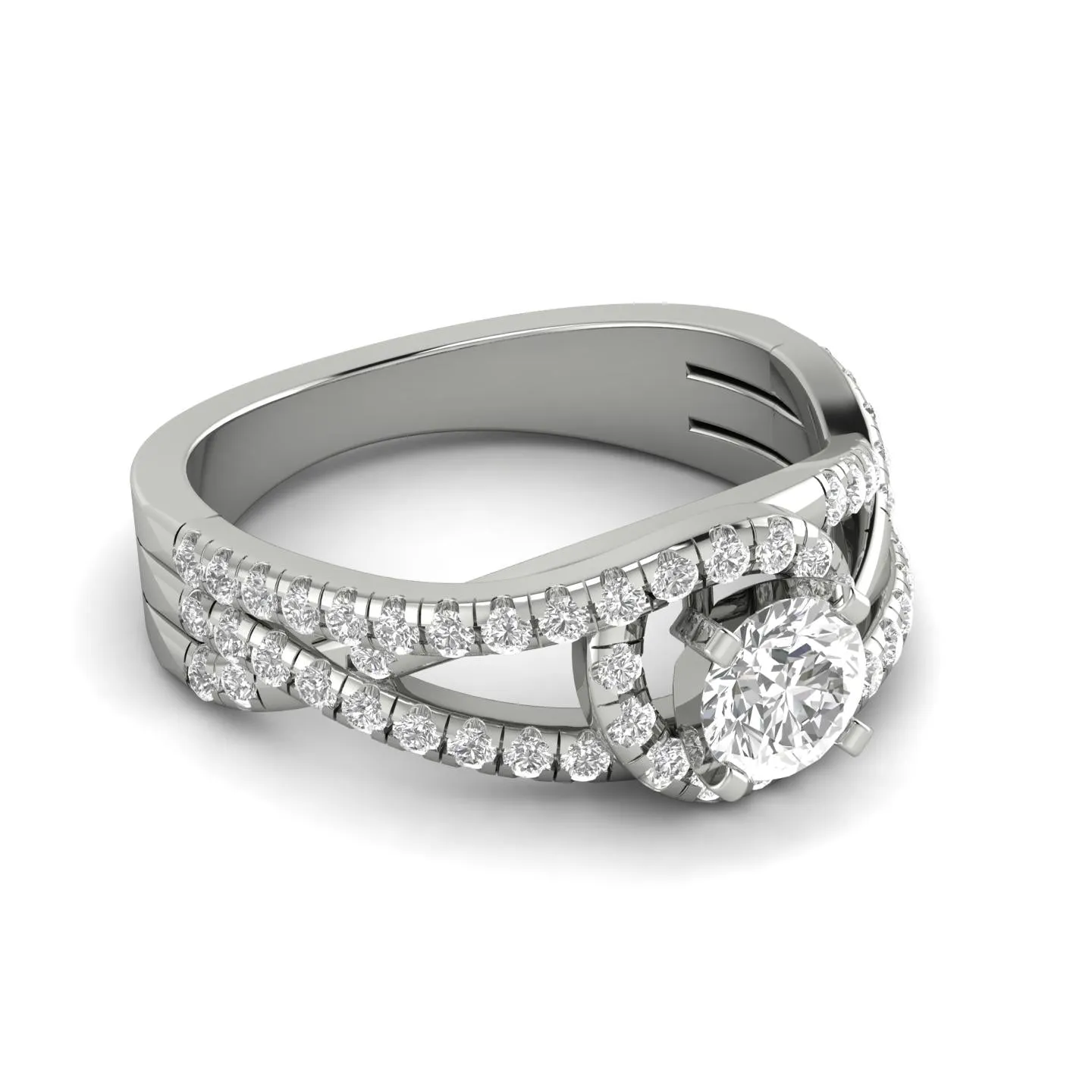 3/4 Carat TW Diamond Halo Engagement Ring in 10k White Gold (J-K, I2-I3)