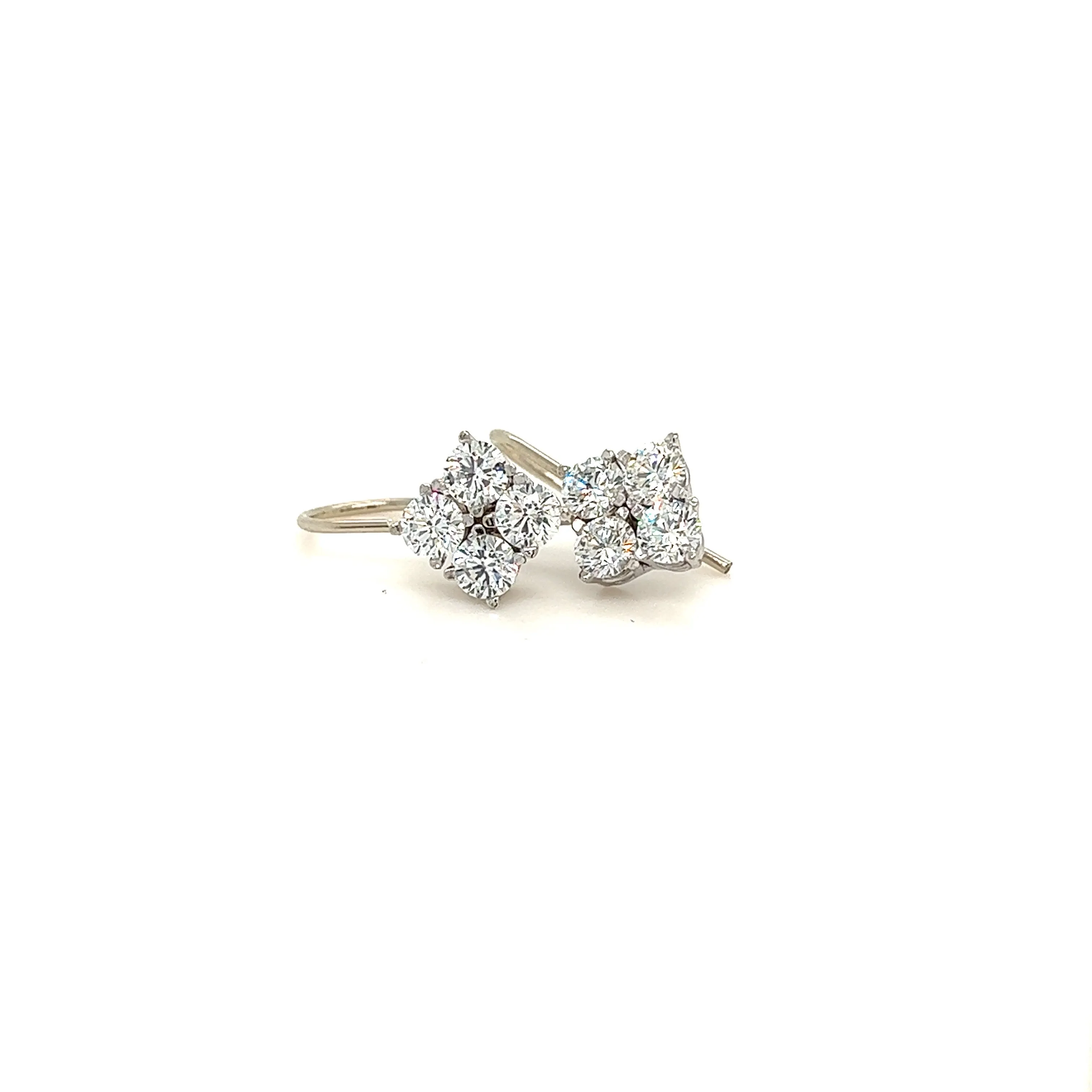 37736E 14KT WG Cluster Lab Diamond Earrings