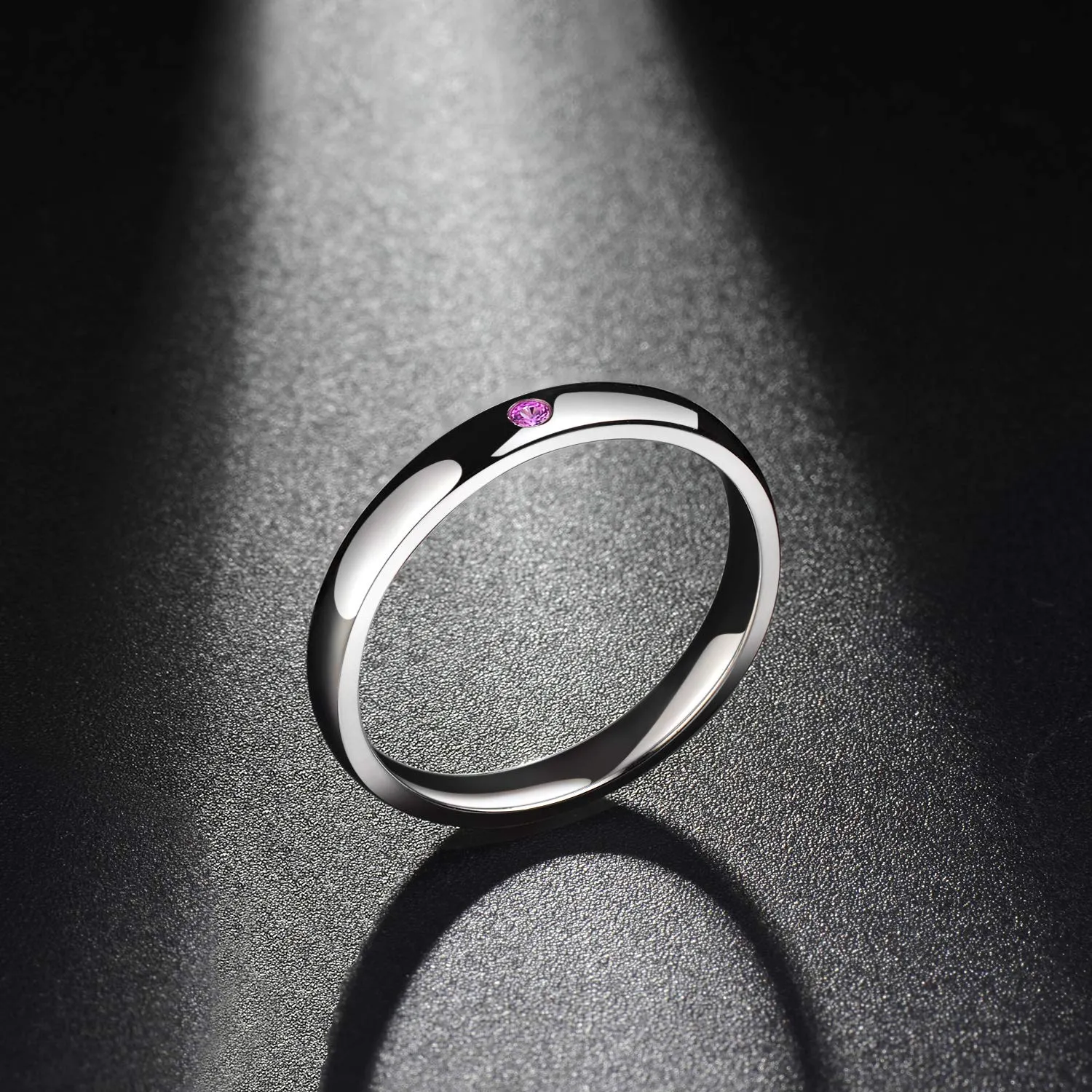 3mm Sterling Silver High Polished Plain Dome Ruby Wedding Ring Band
