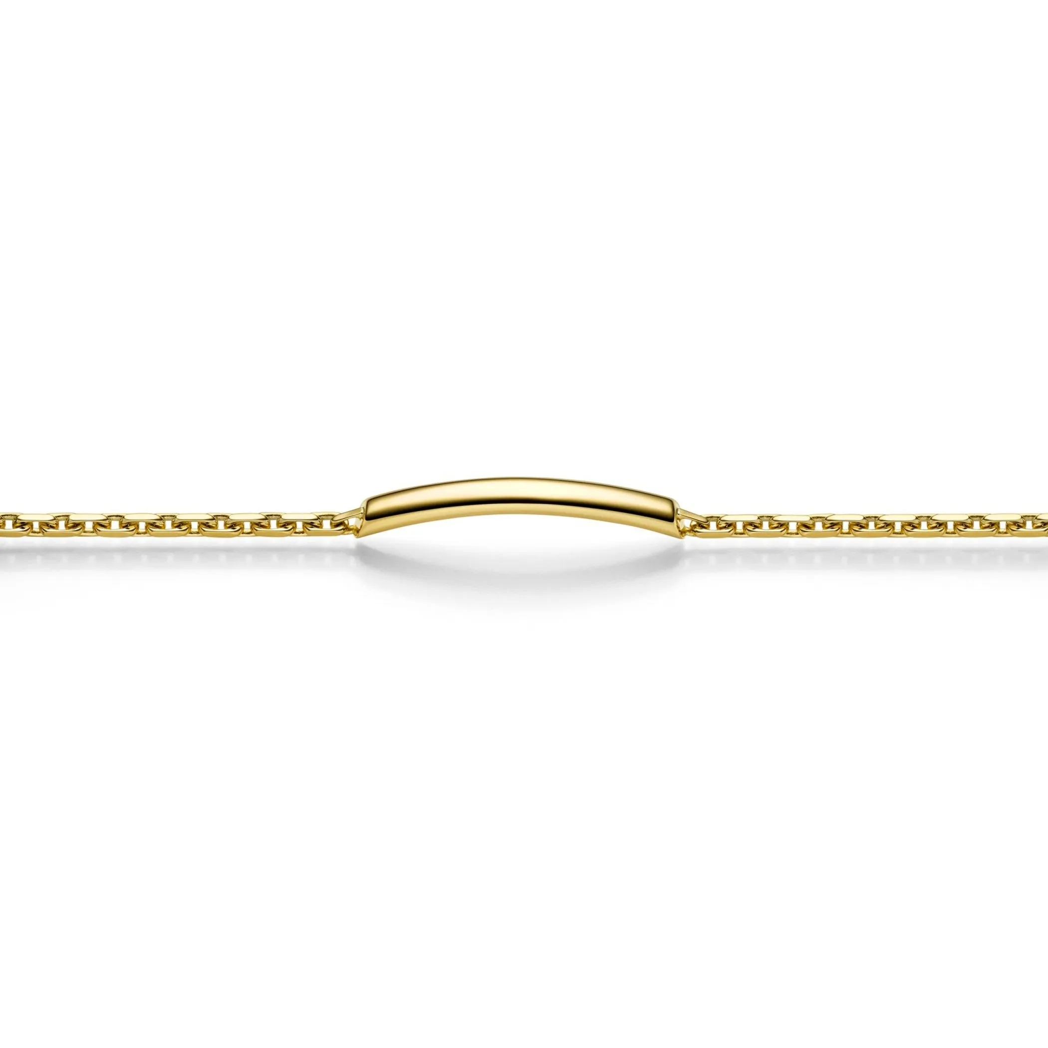 400051 18KT YG Classic Round ID Bracelet, 17cm