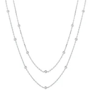 4.30 Carat Diamond by the Yard Necklace G SI 14K White Gold