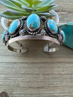 5 Stone Kingman Turquoise Cuff