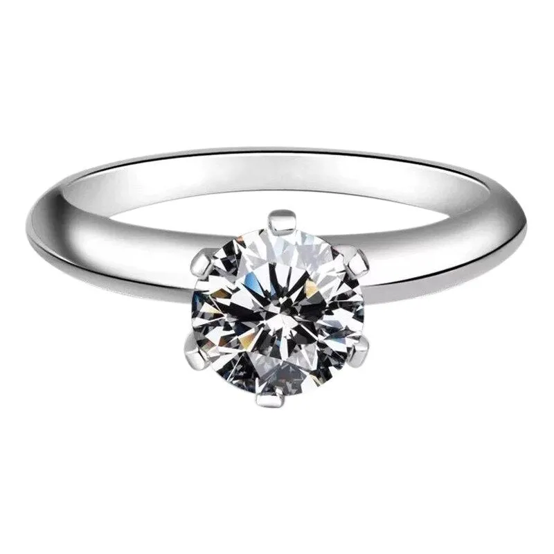 5ct Round Mossanite Wedding Ring For Women Bridal Engagement Jewelry