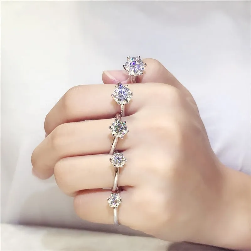 5ct Round Mossanite Wedding Ring For Women Bridal Engagement Jewelry