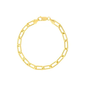 6mm Paper Clip Chain Bracelet with Lobster Lock