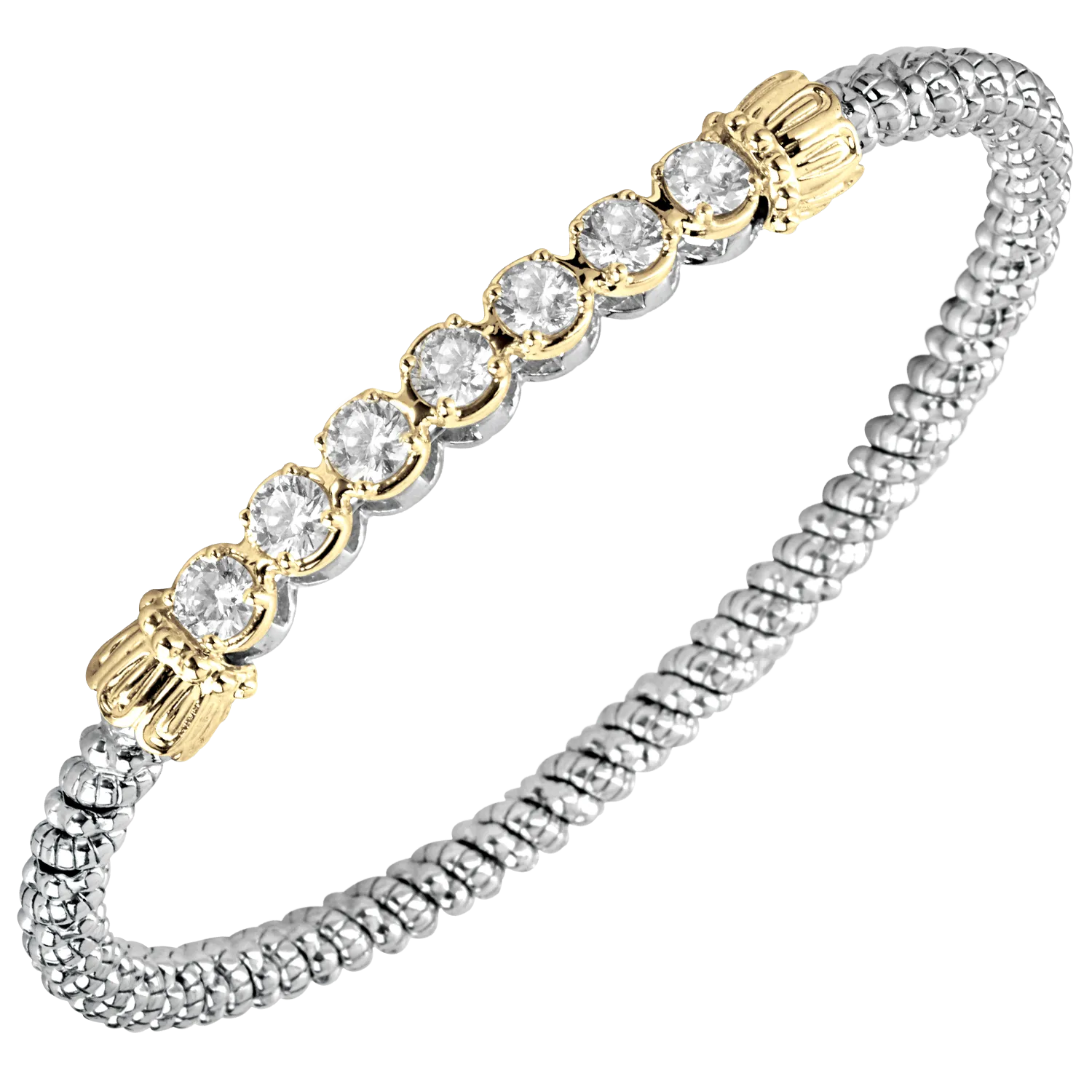 7 Stone Stackable Bangle Bracelet