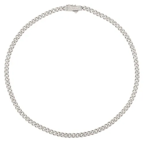 7.00 Carat Natural Diamond Link Necklace 14K Yellow Gold L 18'' W 1/5'' 37 Gr