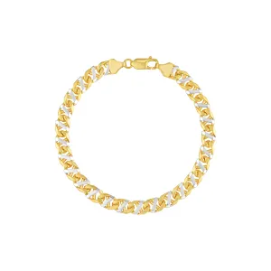 7mm Two-Tone Mens Mariner Chain Bracelet