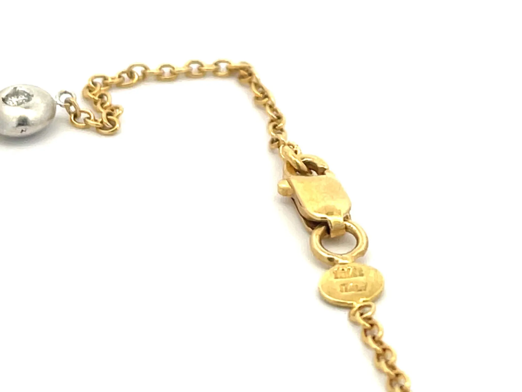 8 Diamond Circles Chain Necklace in 18k Yellow and White Gold