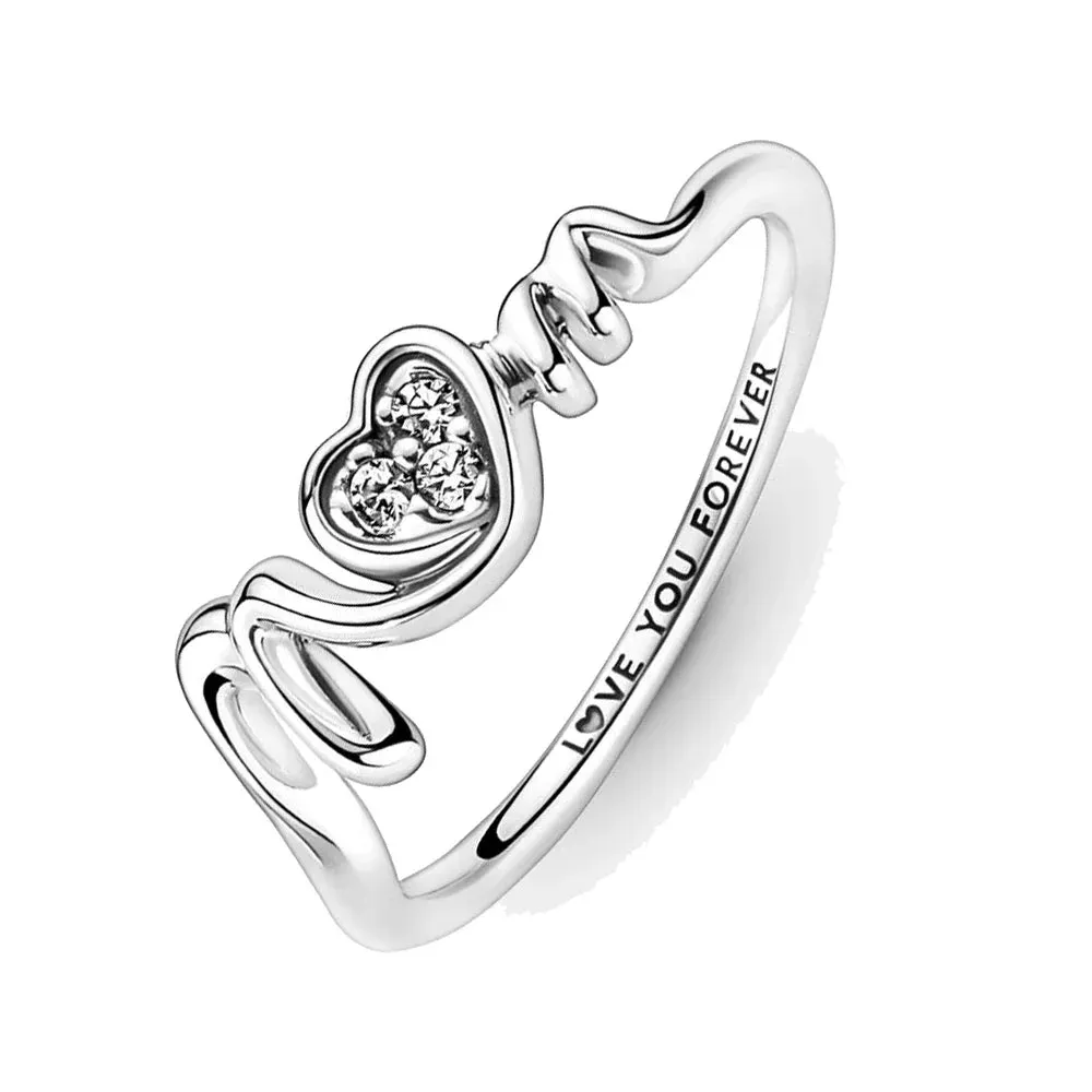 925 Silver Stackable Love Heart Crown Ring For Women Original Silver 925 Rings Brand Jewelry Gift