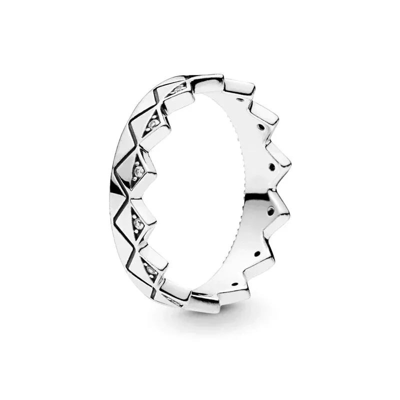 925 Silver Stackable Love Heart Crown Ring For Women Original Silver 925 Rings Brand Jewelry Gift