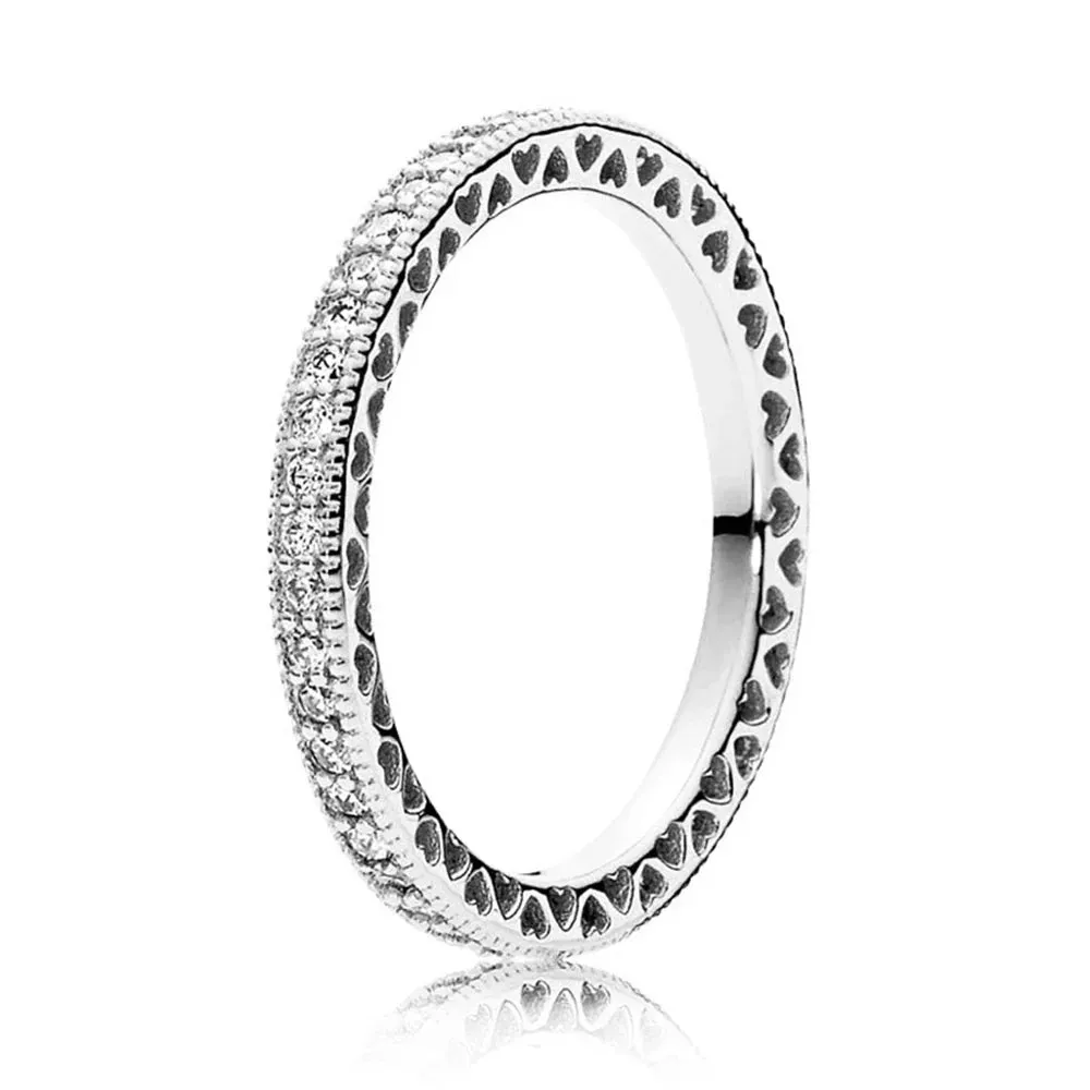 925 Silver Stackable Love Heart Crown Ring For Women Original Silver 925 Rings Brand Jewelry Gift