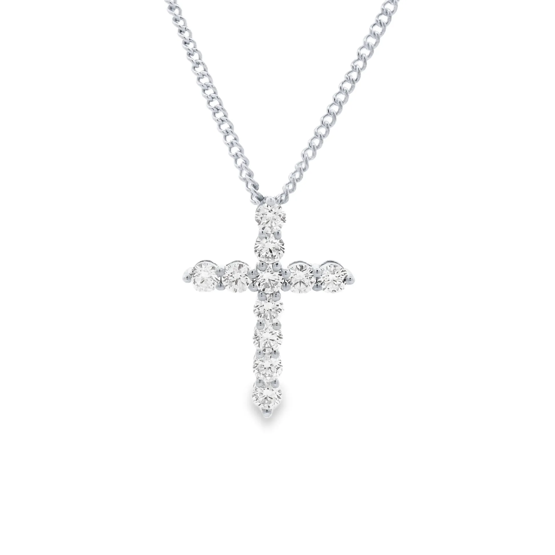 9ct White Gold Lab Grown Diamond Cross Pendant TDW= 1.25ct