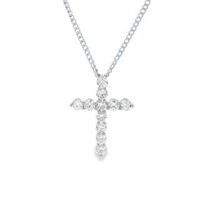 9ct White Gold Lab Grown Diamond Cross Pendant TDW= 1.25ct
