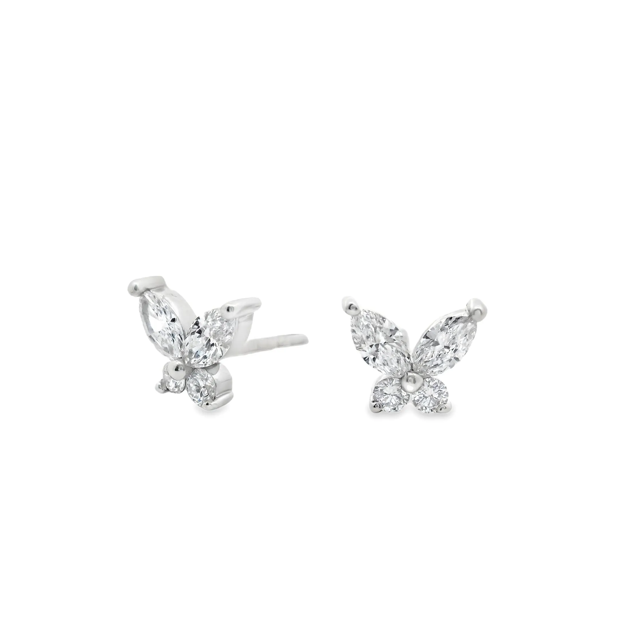 9ct White Gold Marquise Butterfly Lab Grown Diamond Stud Earrings TDW= 0.52ct