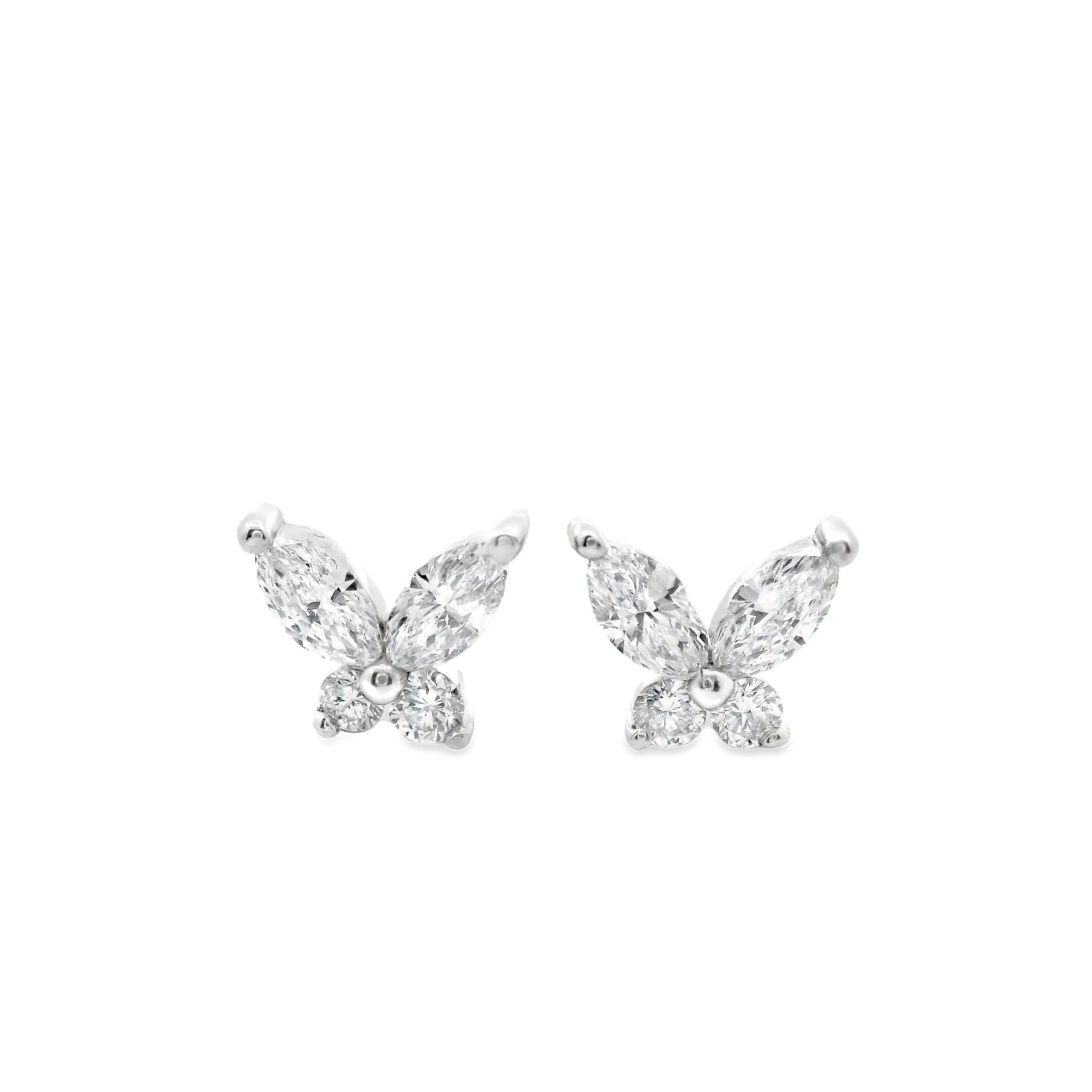9ct White Gold Marquise Butterfly Lab Grown Diamond Stud Earrings TDW= 0.52ct