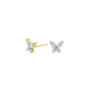 9ct Yellow Gold Marquise Butterfly Inspired Lab Grown Diamond Earrings TDW= 0.55ct
