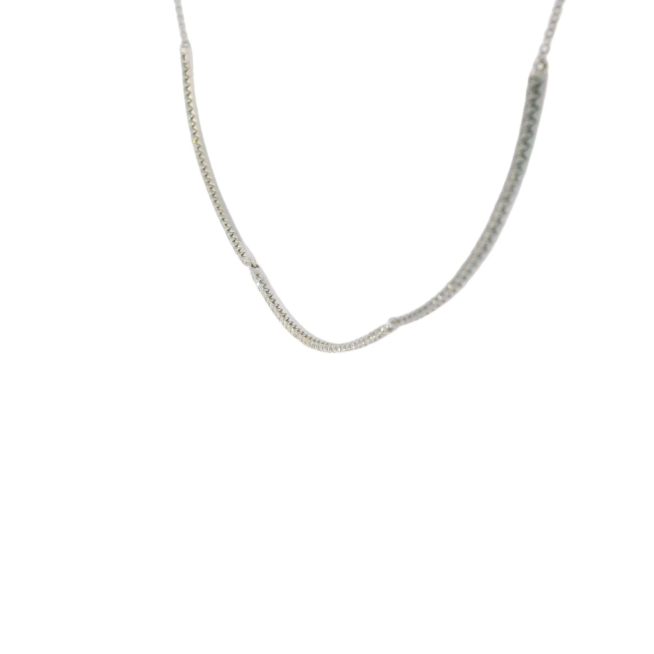 A. Link White Gold Diamond Collar Necklace