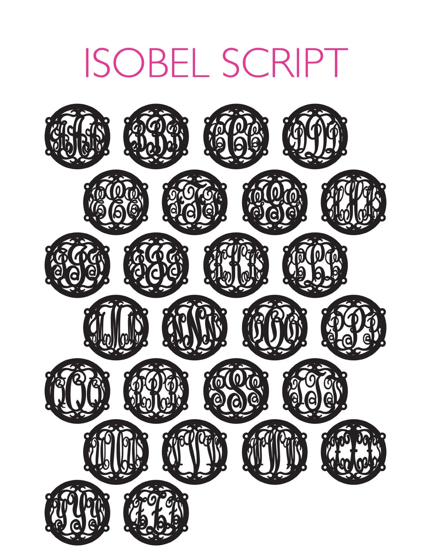 Acrylic Isobel Script Monogram Bracelet by Moon & Lola