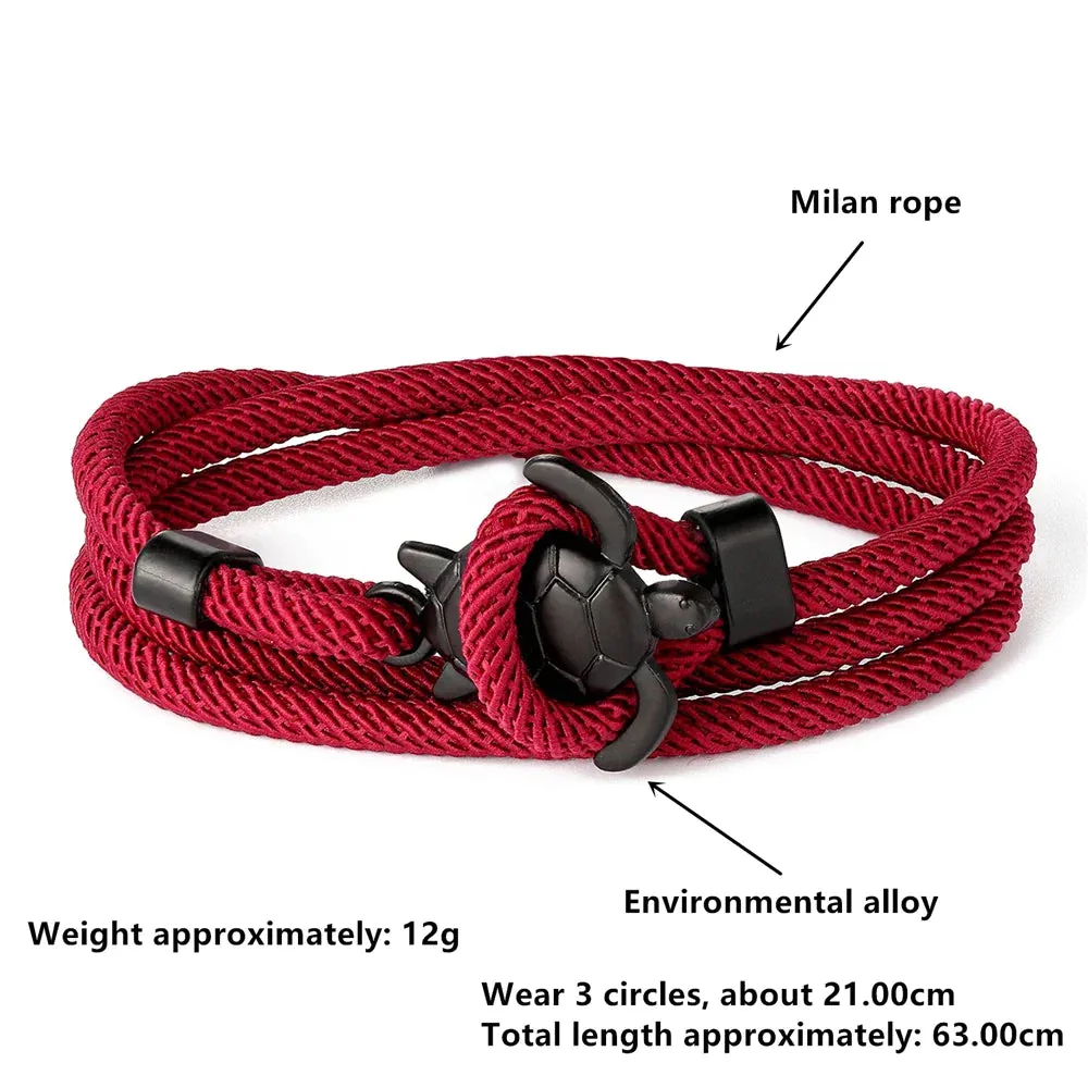 Adjustable Milan Rope Turtle Bracelet