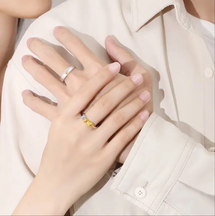 Adorable Kitten & Paw Matching Rings