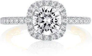 A.Jaffe Pave Halo Diamond Engagement Ring