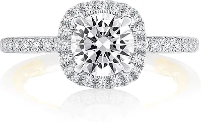 A.Jaffe Pave Halo Diamond Engagement Ring