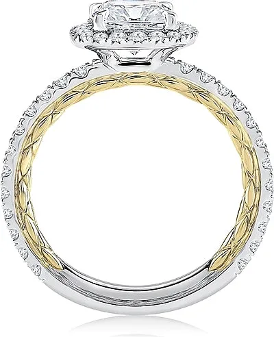 A.Jaffe Pave Halo Diamond Engagement Ring