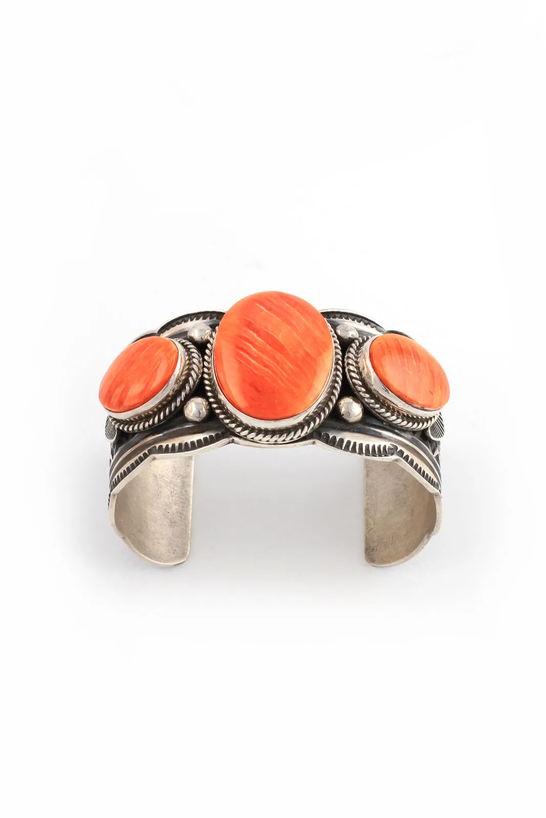 Albert Jake Women’s Orange Spiny Shell Cuff Bracelet