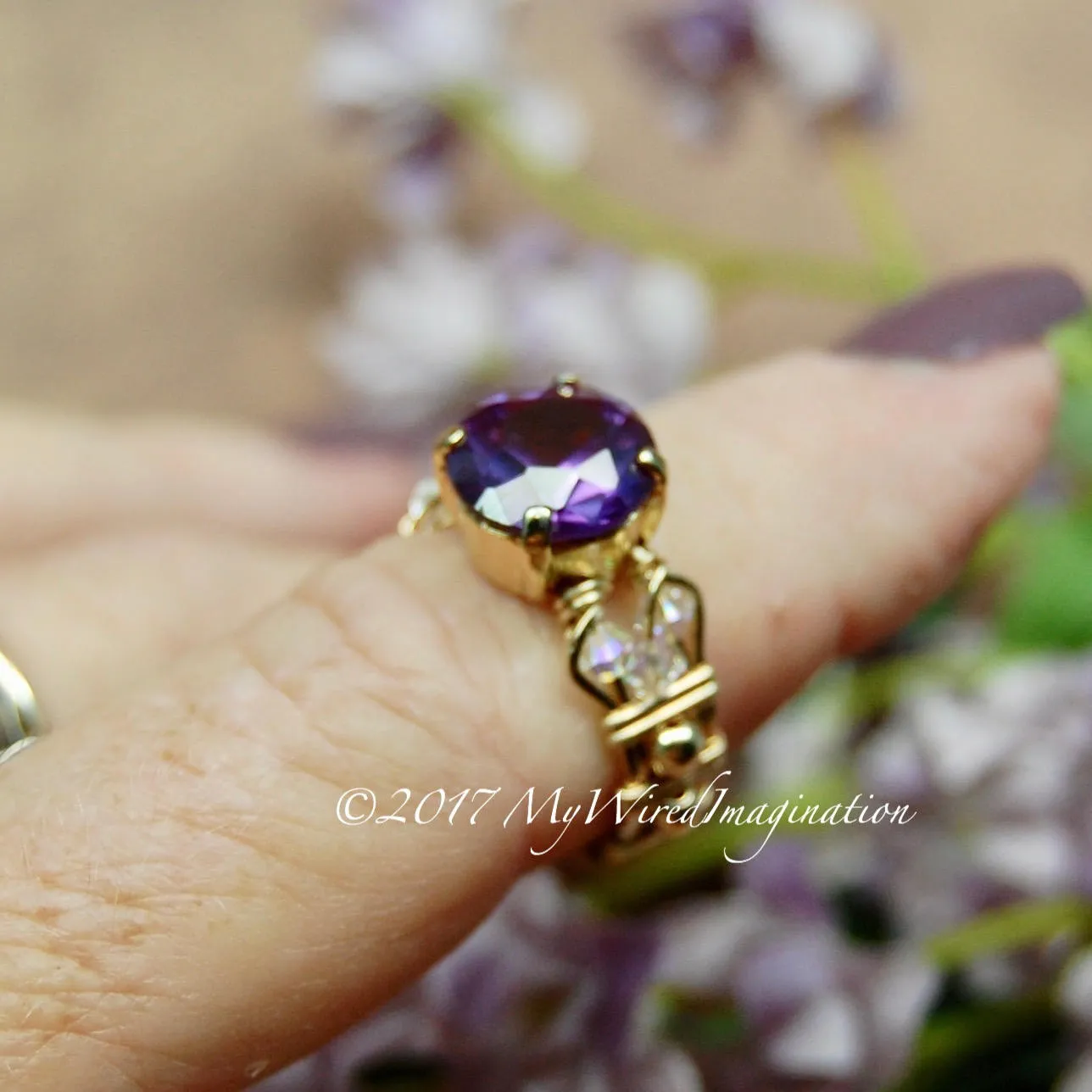 Alexandrite, Color Change Gemstone, Handmade Ring in 14k GF, US Size 5.5