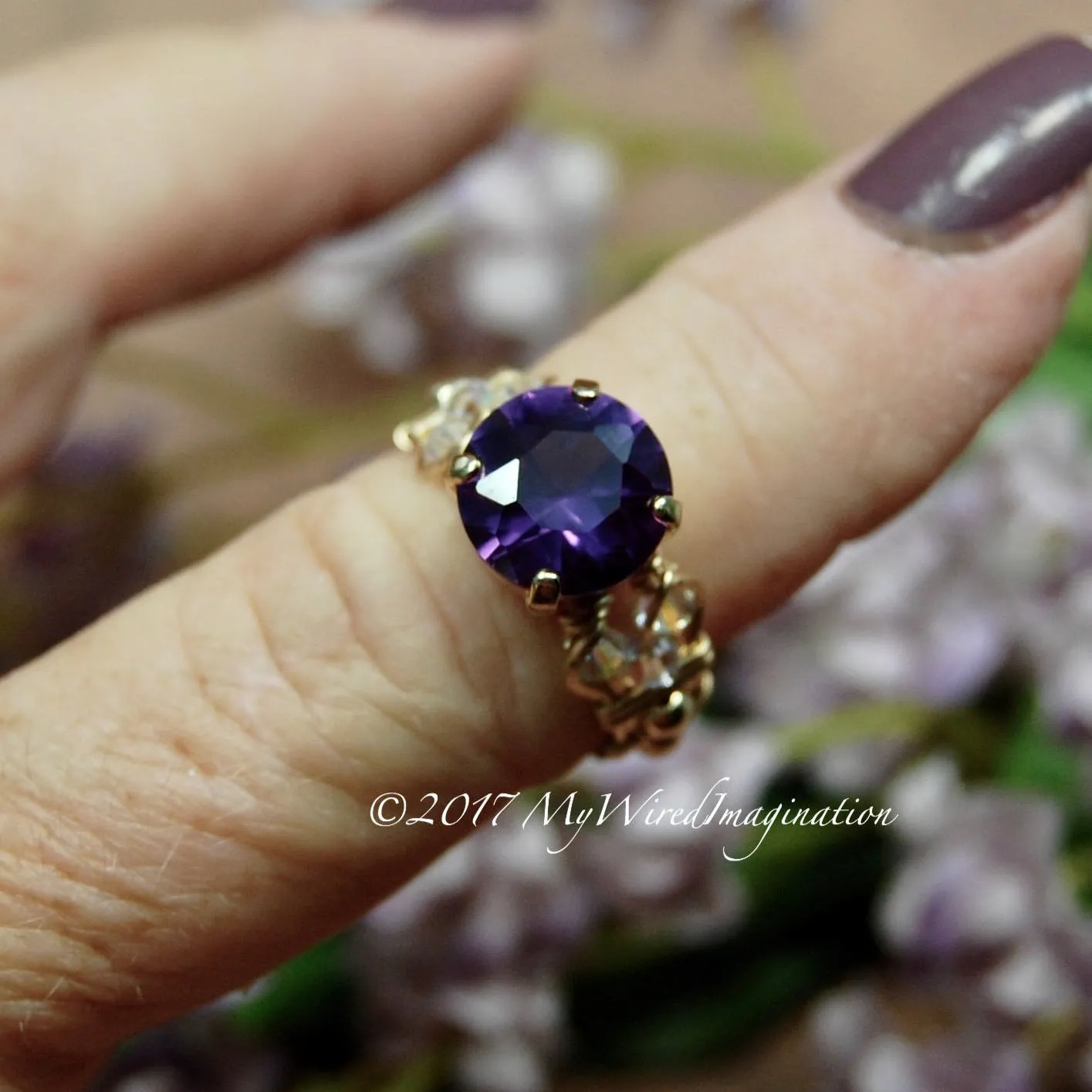 Alexandrite, Color Change Gemstone, Handmade Ring in 14k GF, US Size 5.5