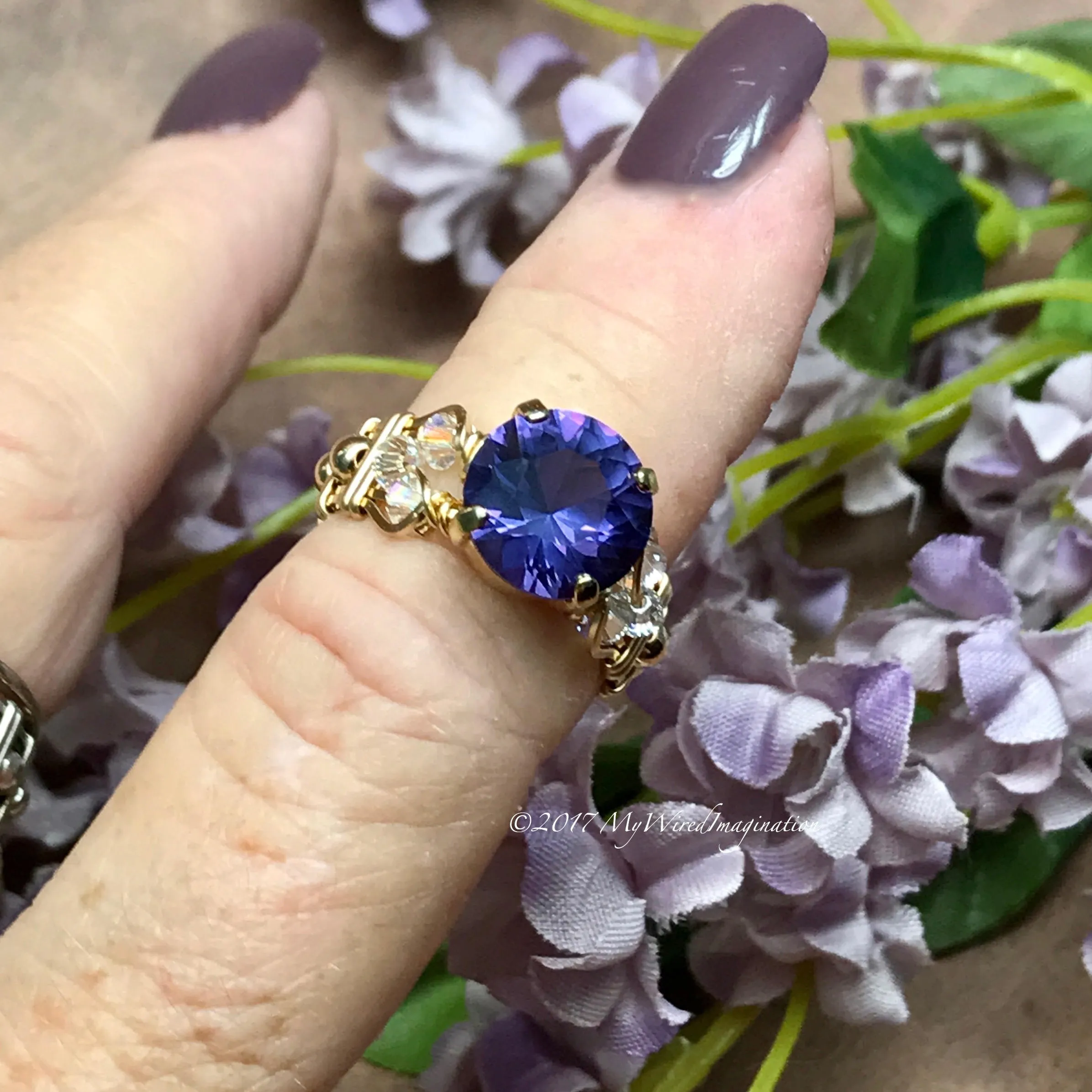 Alexandrite, Color Change Gemstone, Handmade Ring in 14k GF, US Size 5.5