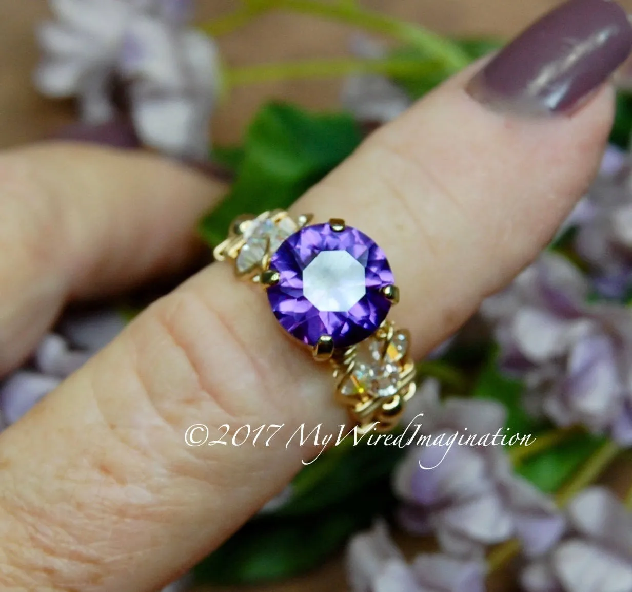 Alexandrite, Color Change Gemstone, Handmade Ring in 14k GF, US Size 5.5