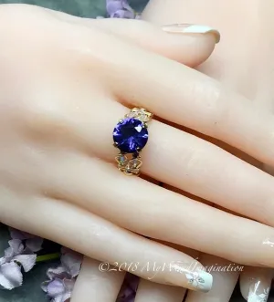 Alexandrite, Color Change Gemstone, Handmade Ring in 14k GF, US Size 5.5