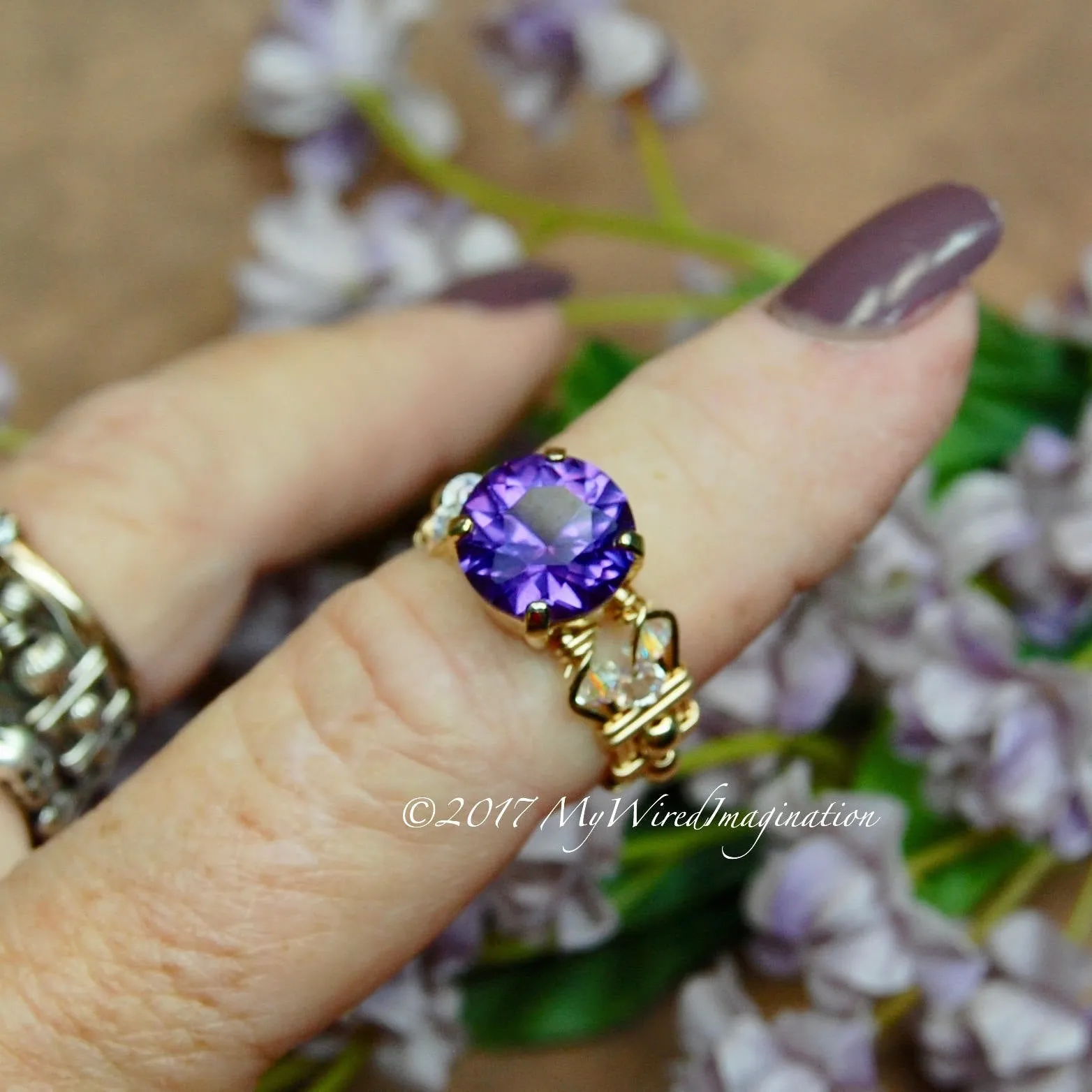 Alexandrite, Color Change Gemstone, Handmade Ring in 14k GF, US Size 5.5