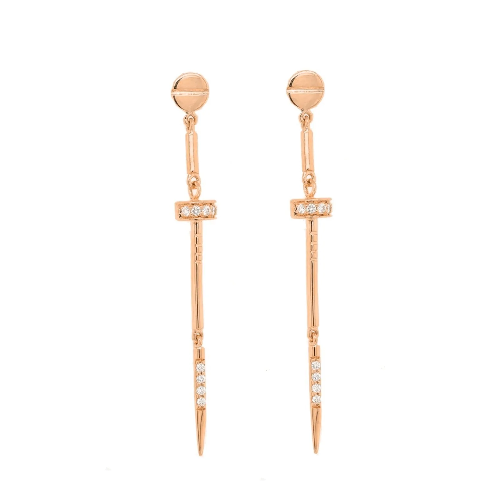 Alexis Gold and Diamond Dangling Earrings