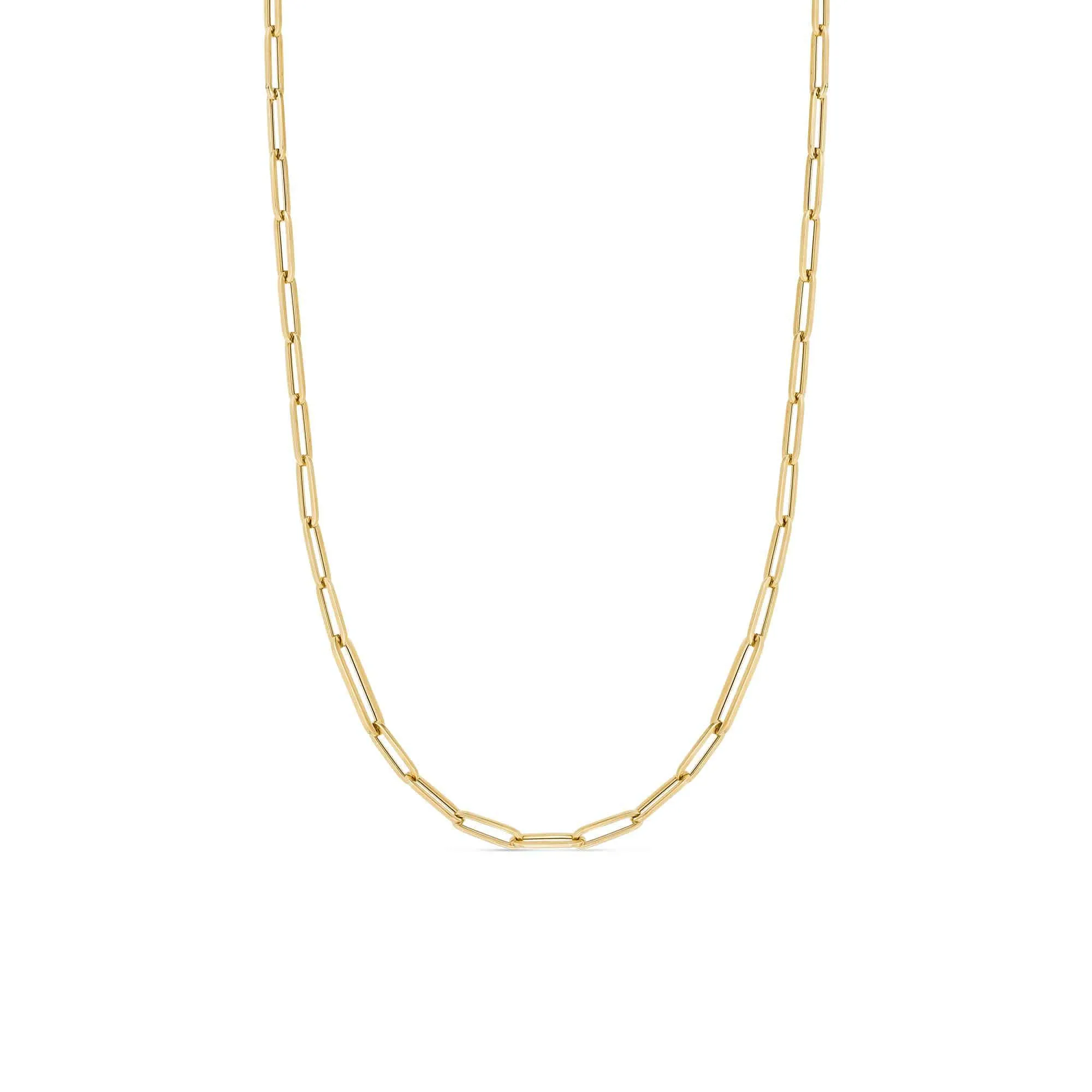 Alternating Size Paperclip Gold Chain Necklace
