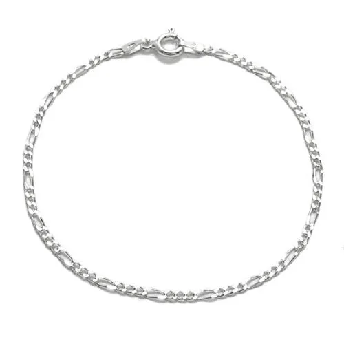 Amazing Sterling Silver Figaro Link Chain Bracelet - Available in 7" and 8" lengths