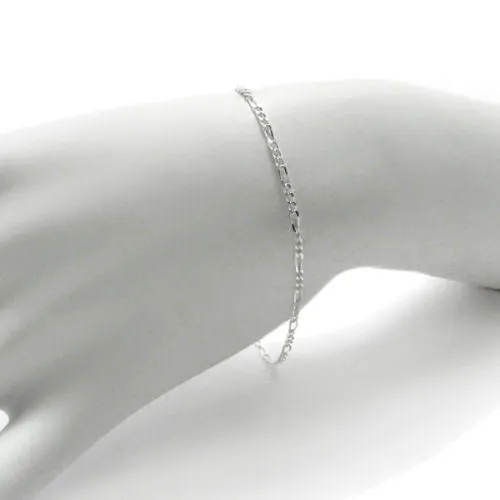 Amazing Sterling Silver Figaro Link Chain Bracelet - Available in 7" and 8" lengths