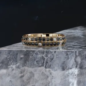 Andromeda Unique  Natural Black & White  Diamond Ring